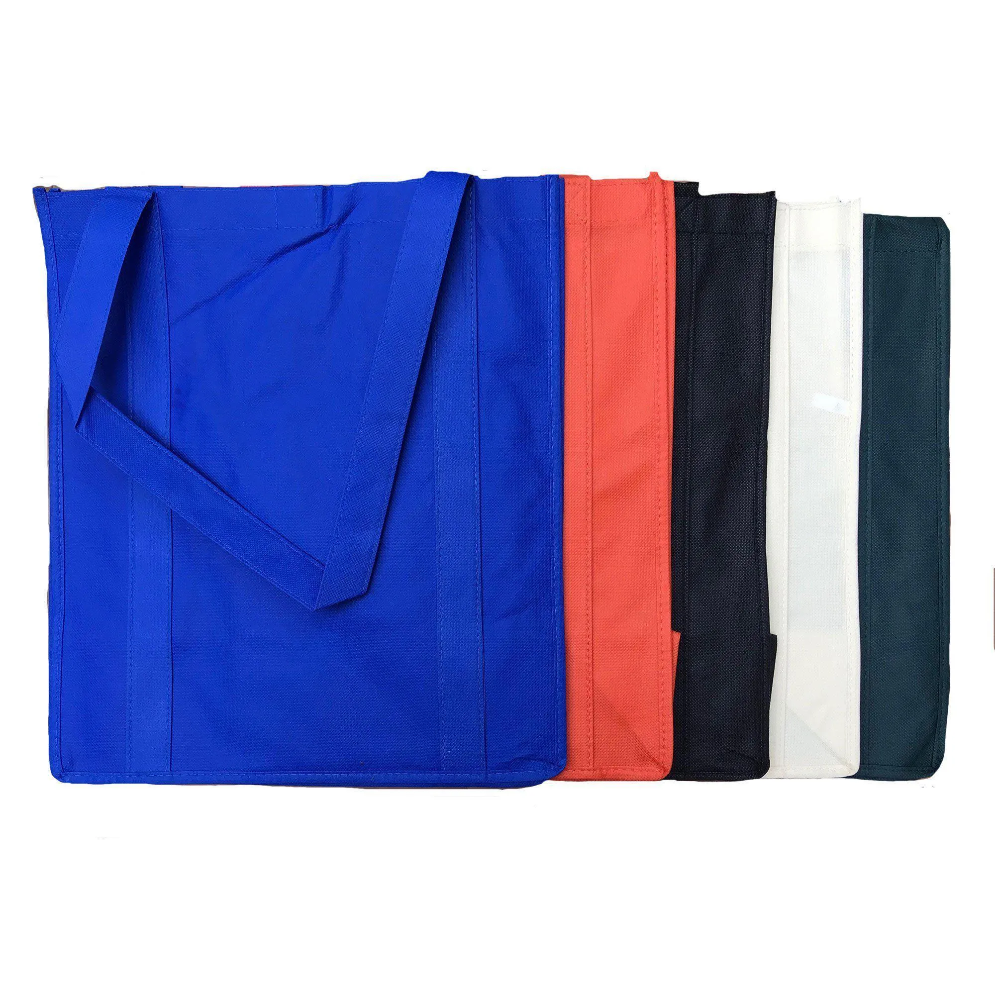 1 Dozen Reusable Grocery Shopping Totes Bags Hook & Loop Closure 14X16inch Wholesale Bulk