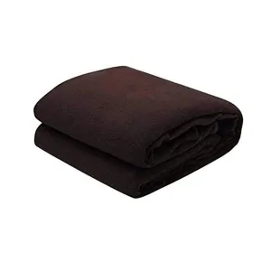 Aapno Rajasthan Soft and Lightweight Mild Winter Polar Fleece AC Blanket - Single Bed - Brown - Pack of 2