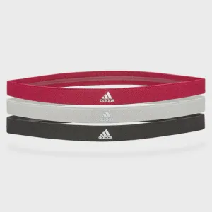 adidas Headbands- 3 Pack- Black/Silver/Maroon