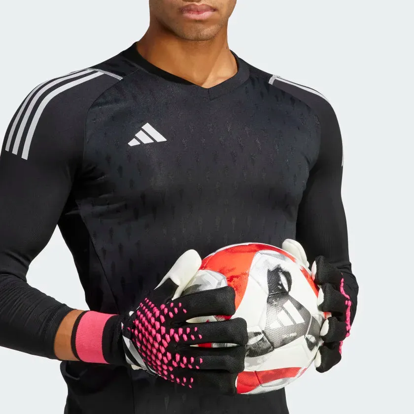 adidas Predator Pro Fingersave Goalkeeper Gloves HN3343 Black/White/Shock Pink