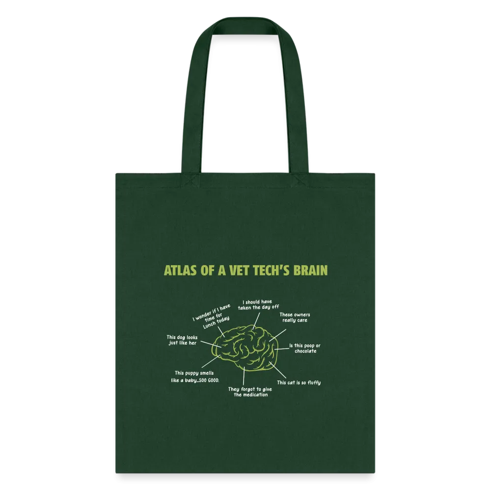 Atlas of a Vet Tech's Brain Cotton Tote Bag