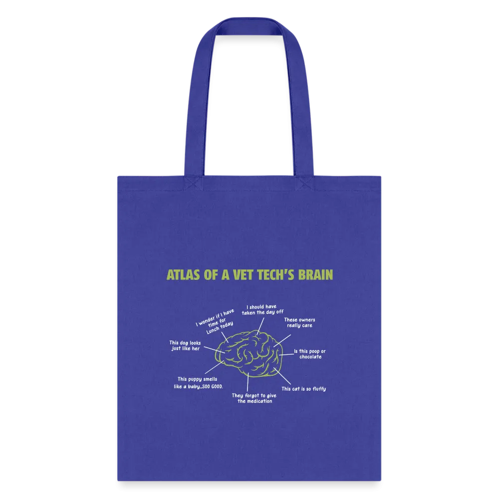 Atlas of a Vet Tech's Brain Cotton Tote Bag