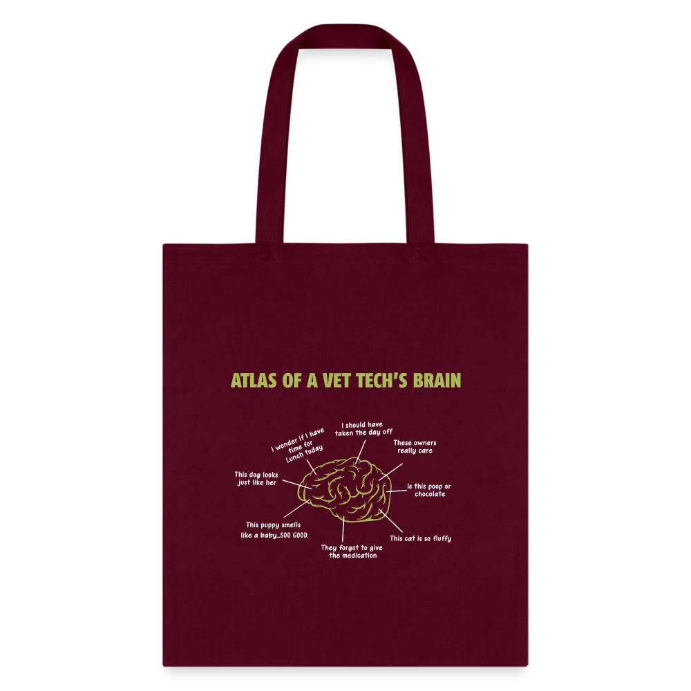 Atlas of a Vet Tech's Brain Cotton Tote Bag