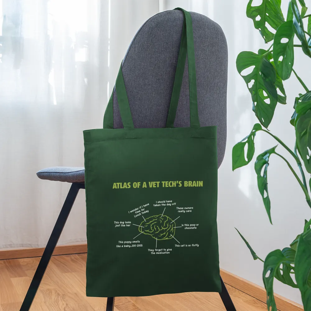 Atlas of a Vet Tech's Brain Cotton Tote Bag