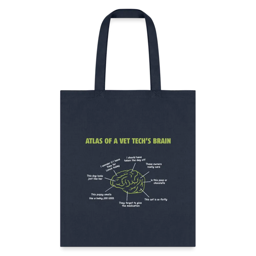 Atlas of a Vet Tech's Brain Cotton Tote Bag