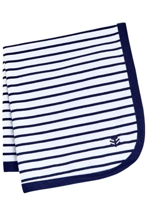 Baby Batibou Sun Blanket | White/Navy Stripe