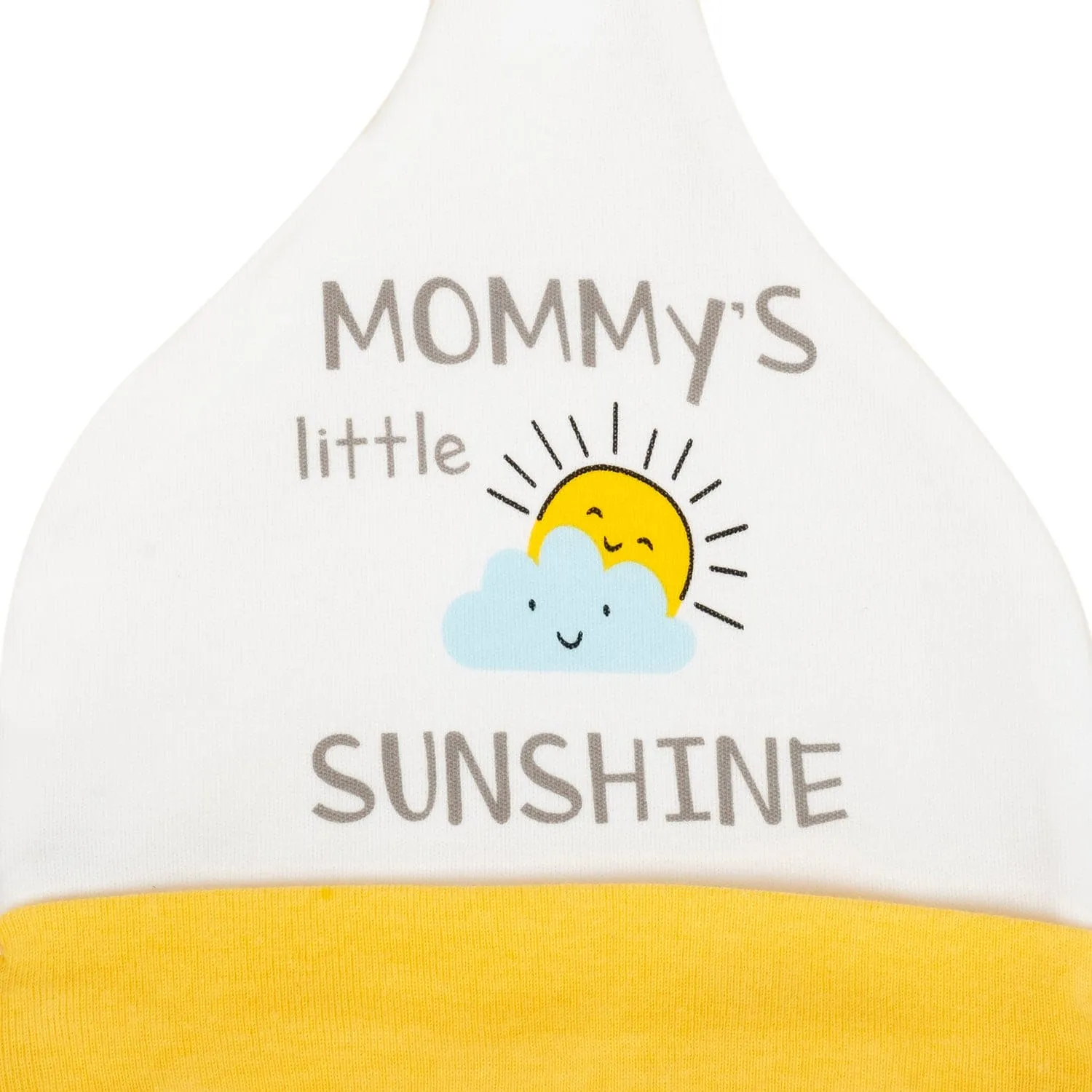 Baby Moo Mommy's Little Sunshine Knotted Infants Ultra Soft 100% Cotton All Season Pack of 3 Caps - Yellow