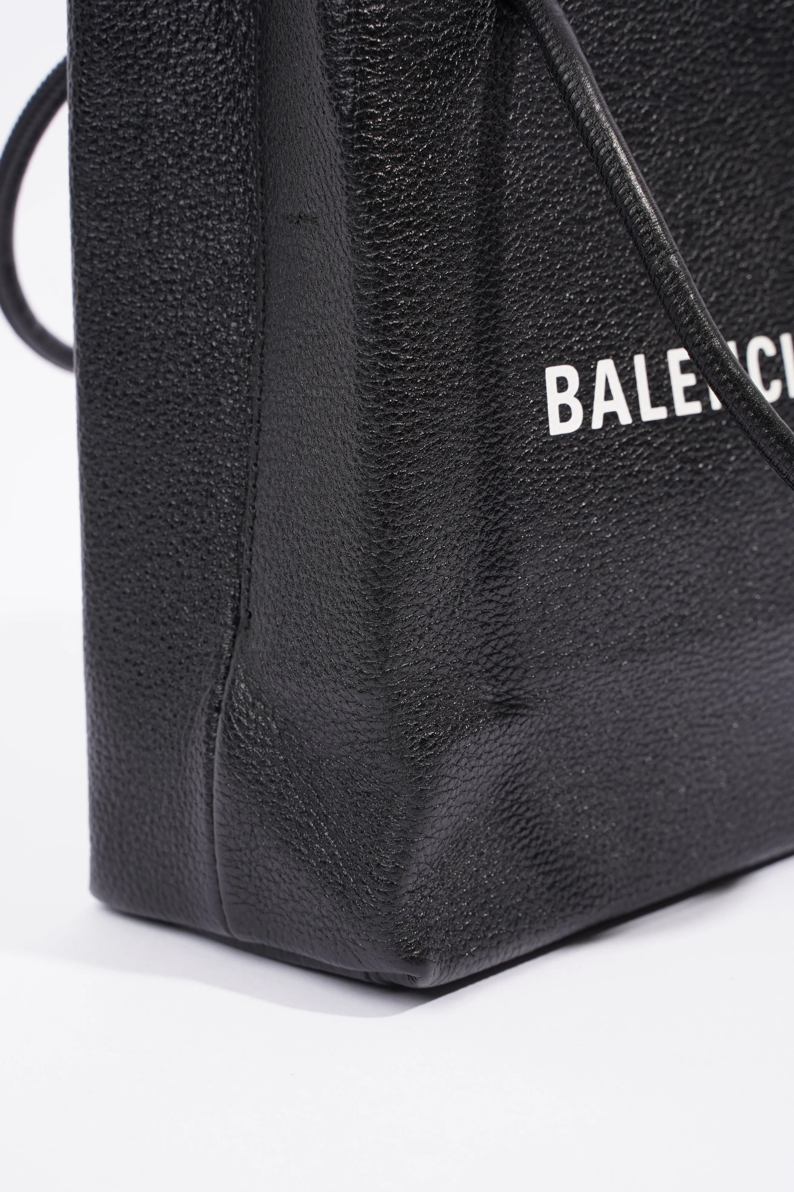 Balenciaga Shopping Tote Bag Black Leather XXS