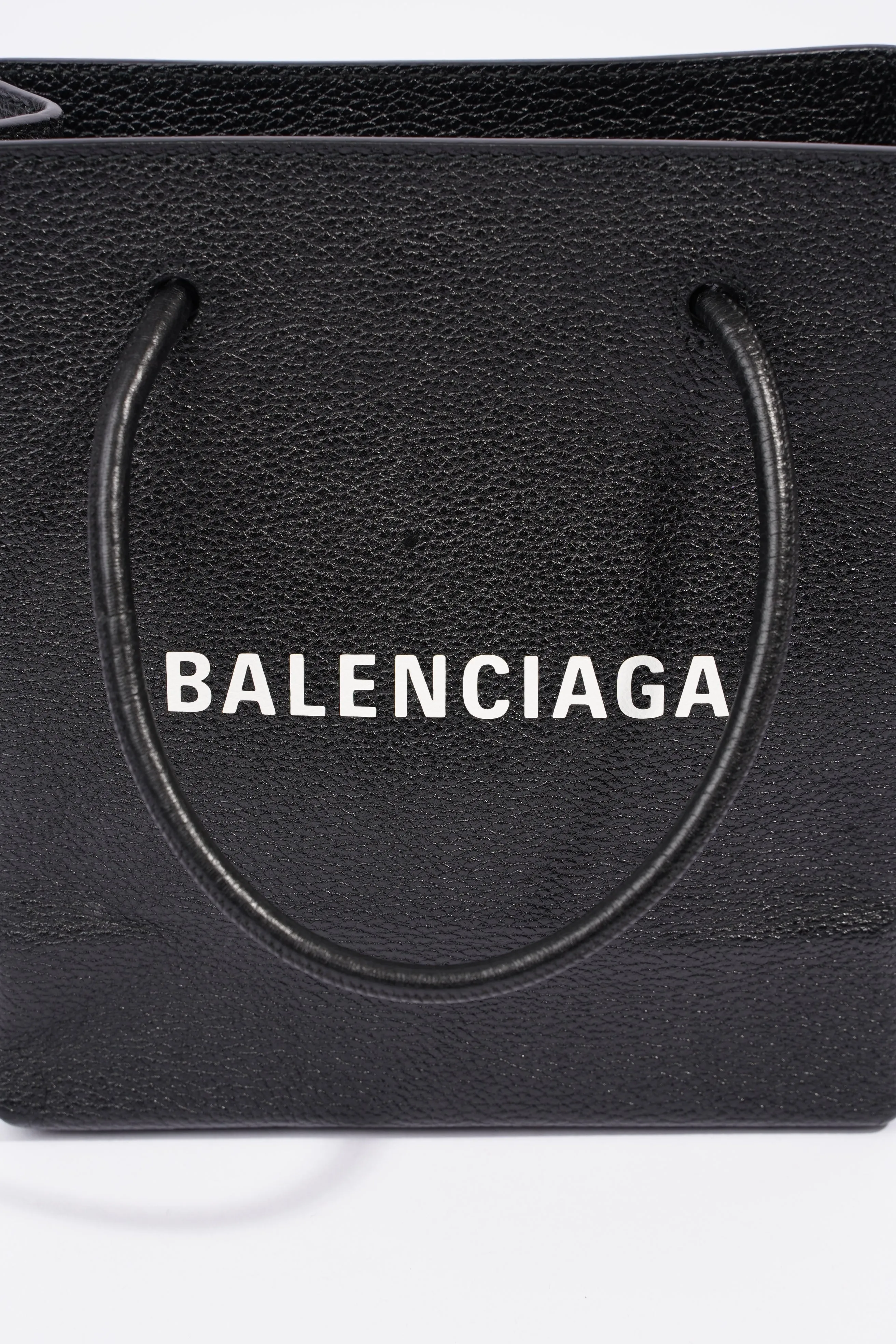 Balenciaga Shopping Tote Bag Black Leather XXS