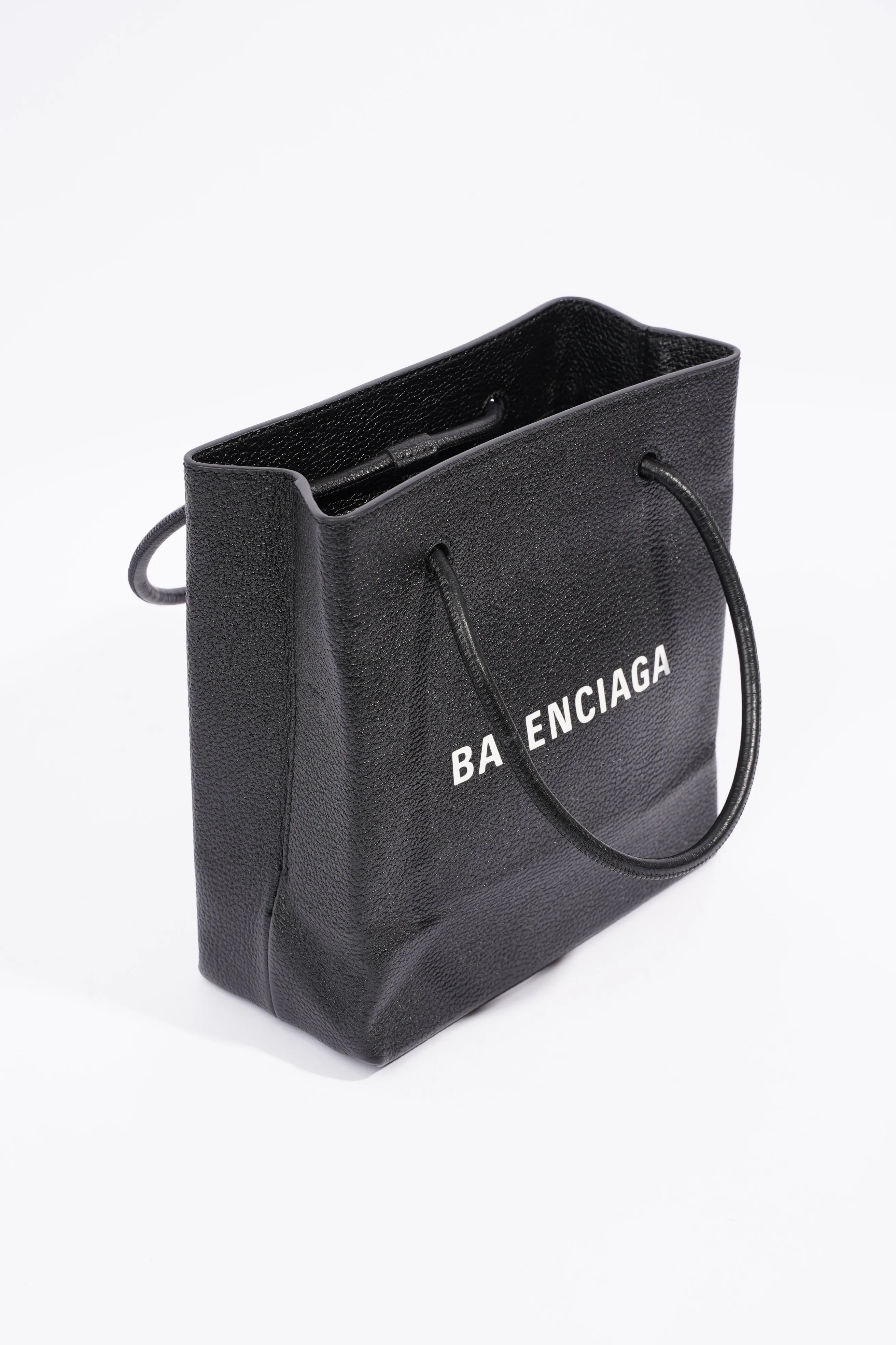 Balenciaga Shopping Tote Bag Black Leather XXS