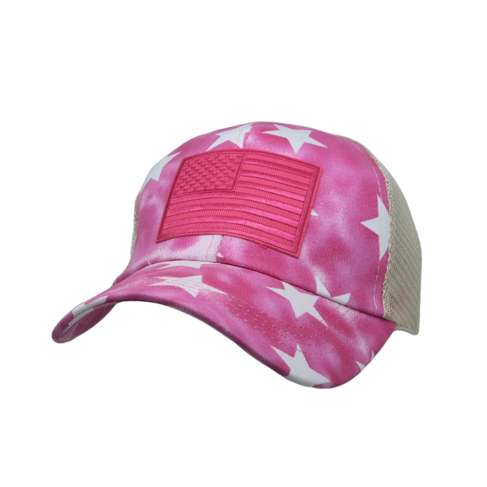 Baseball Cap American Flag Mesh Trucker Ponytail Hat YZM0087