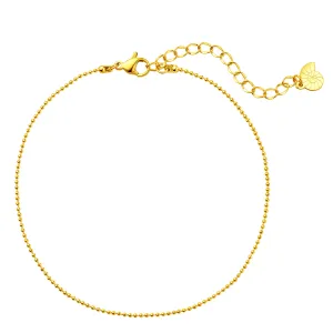 Bead Chain Anklet Gold