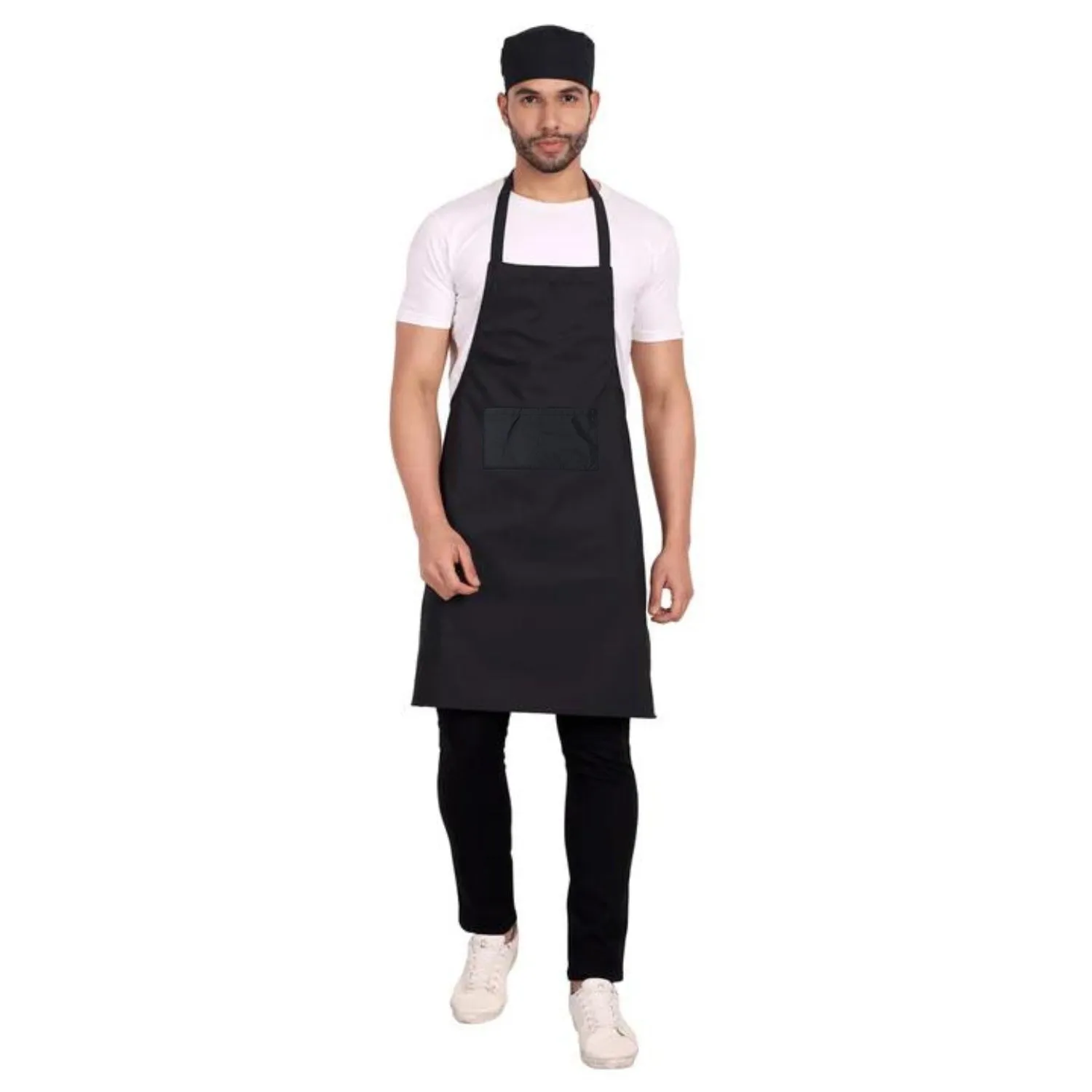 Black Chef Apron and Cap