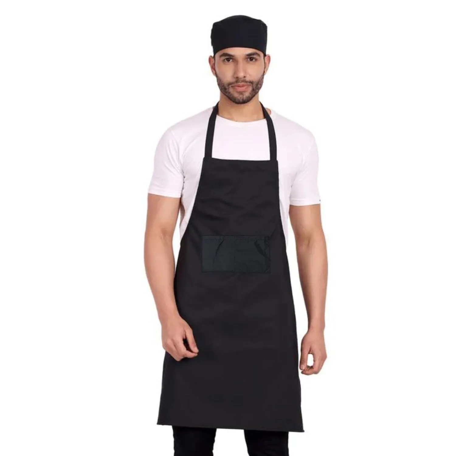 Black Chef Apron and Cap