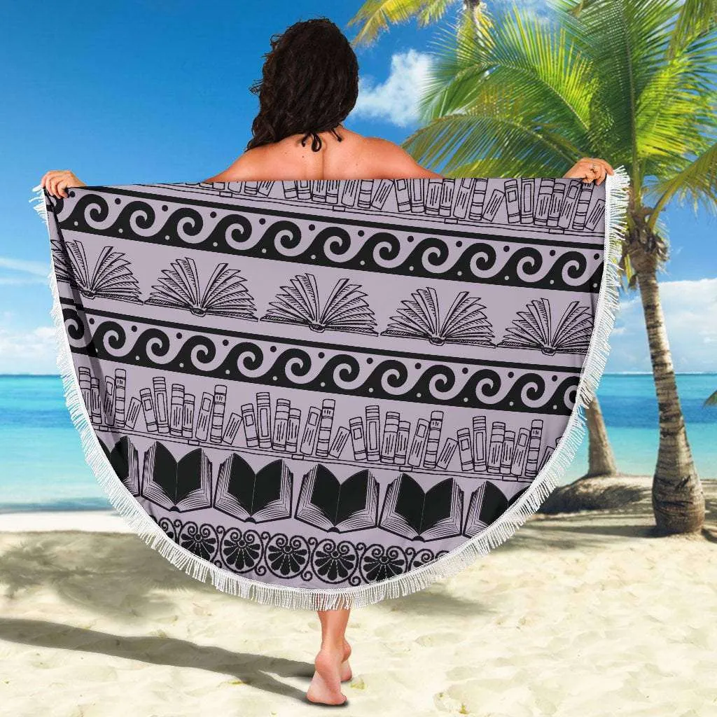 Bookish Round Beach Blanket