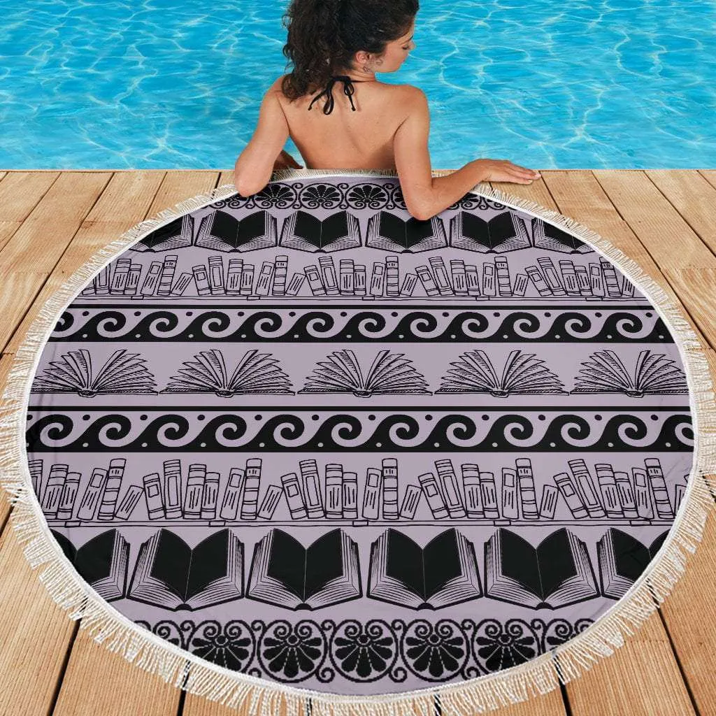 Bookish Round Beach Blanket