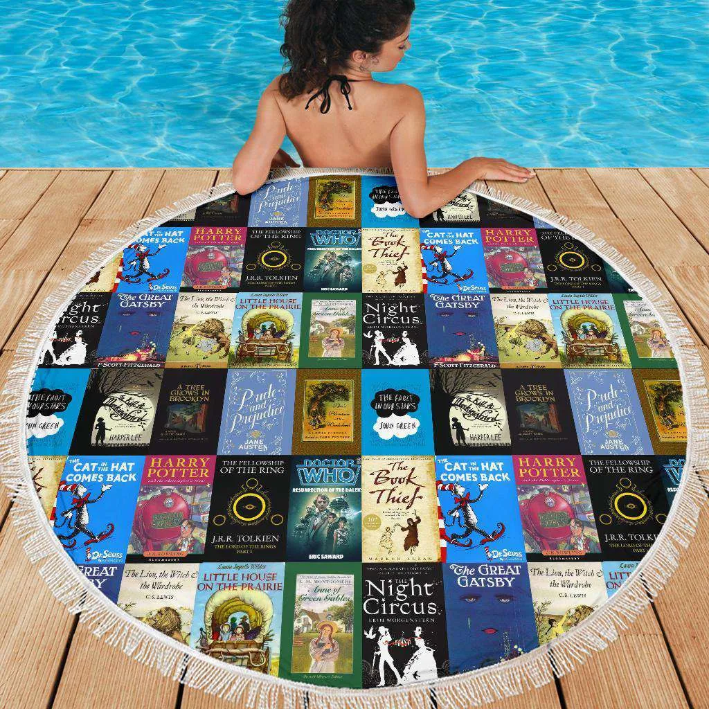 Books Bookish Round Blanket