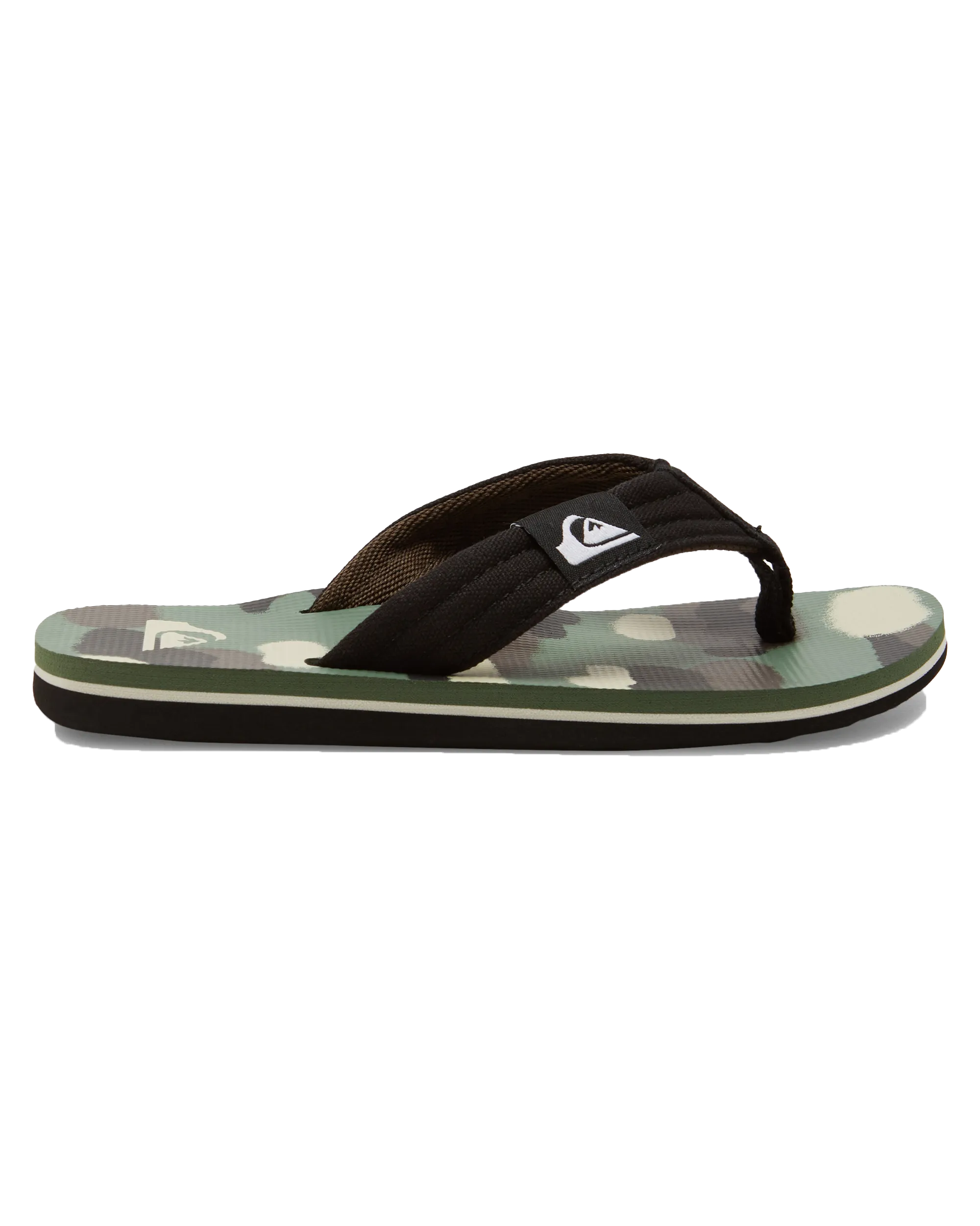 Boys Molokai Layback II Flip Flops in Black, Brown & Green