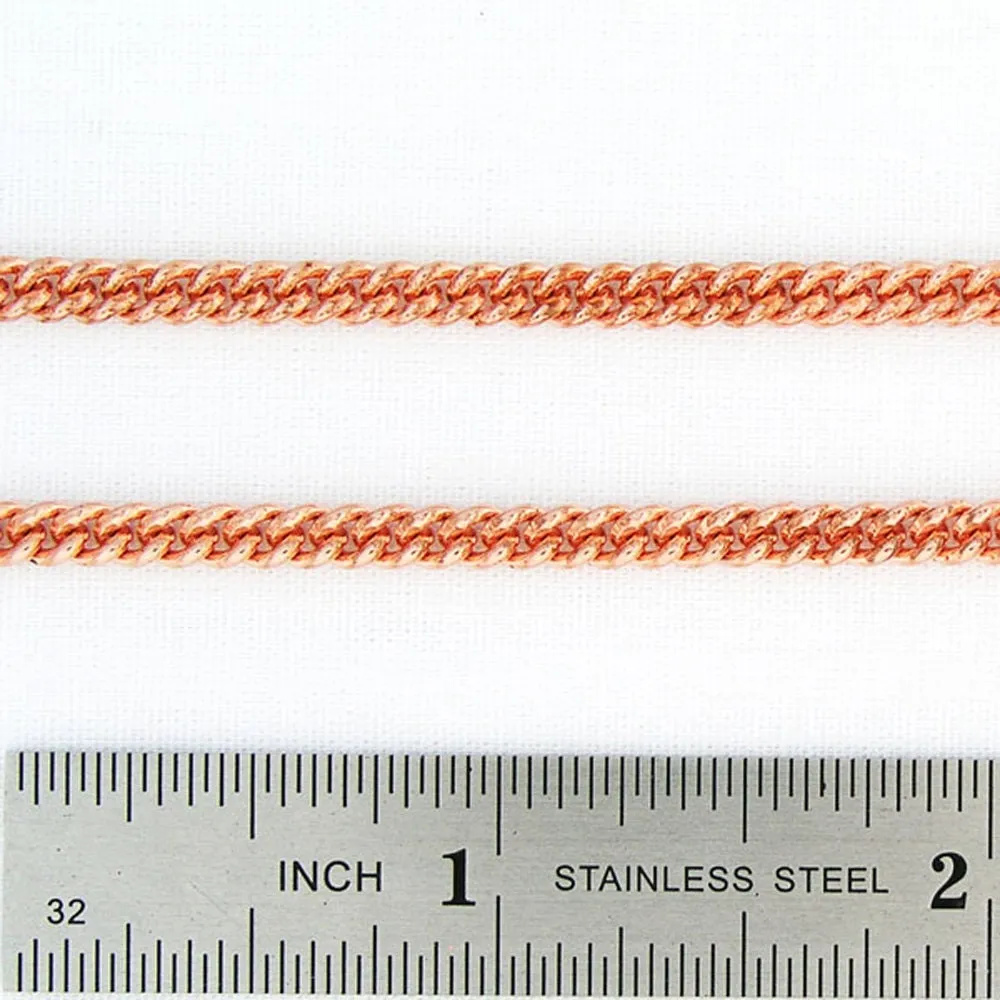 Bulk Copper Chain Fine Curb Chain By The Foot FCC71 Unfinished Solid Copper Chain 3mm Cuban Curb