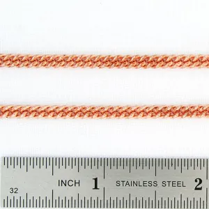 Bulk Copper Chain Fine Curb Chain By The Foot FCC71 Unfinished Solid Copper Chain 3mm Cuban Curb