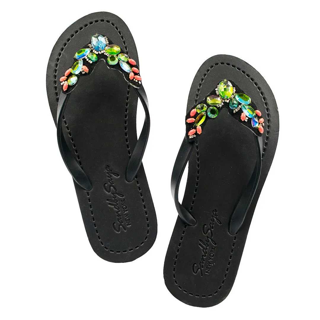 Cactus- Girls Rhine stone Embellished Flip Flops Sandals