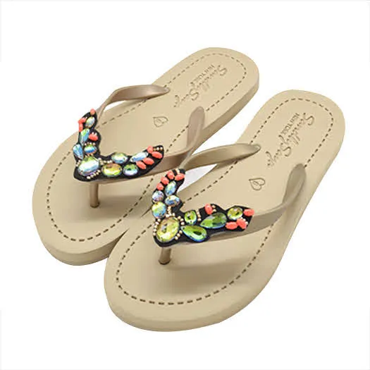 Cactus- Girls Rhine stone Embellished Flip Flops Sandals