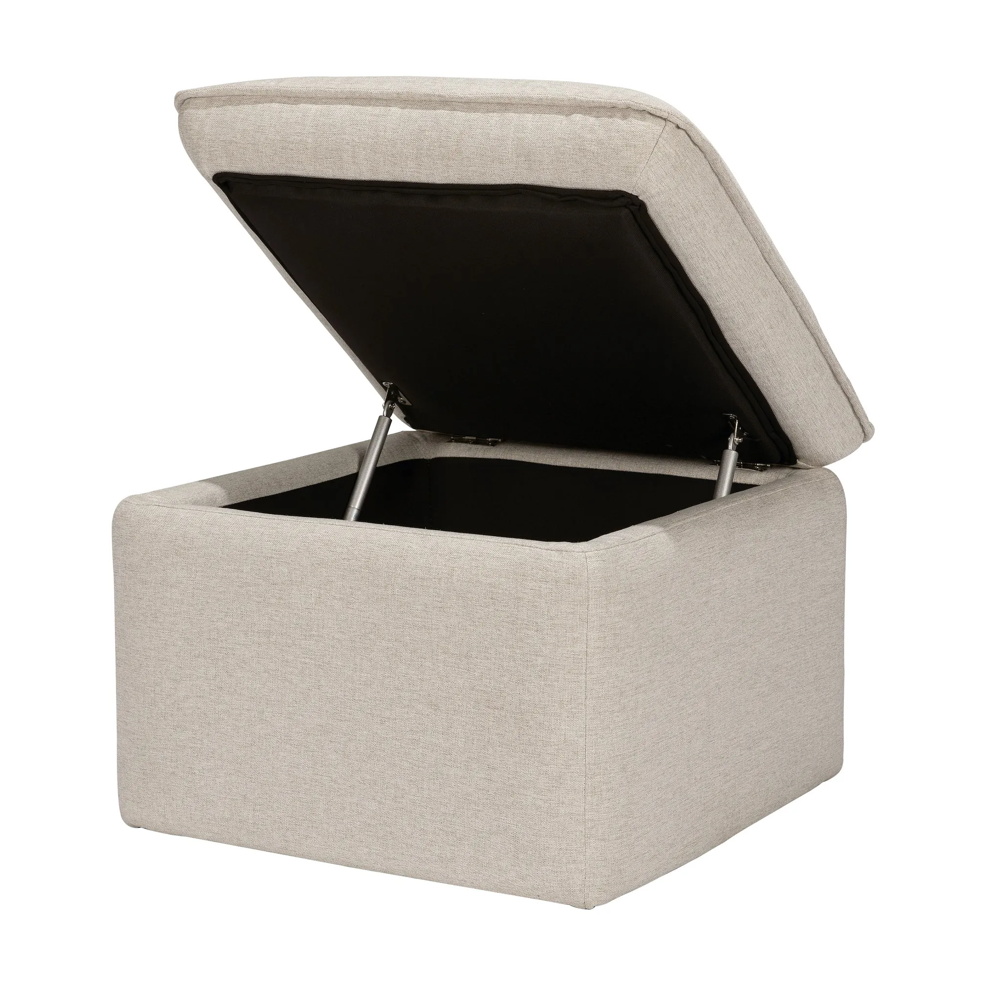 Cali Storage Ottoman in Eco-Performance Fabric with USB port - Beach