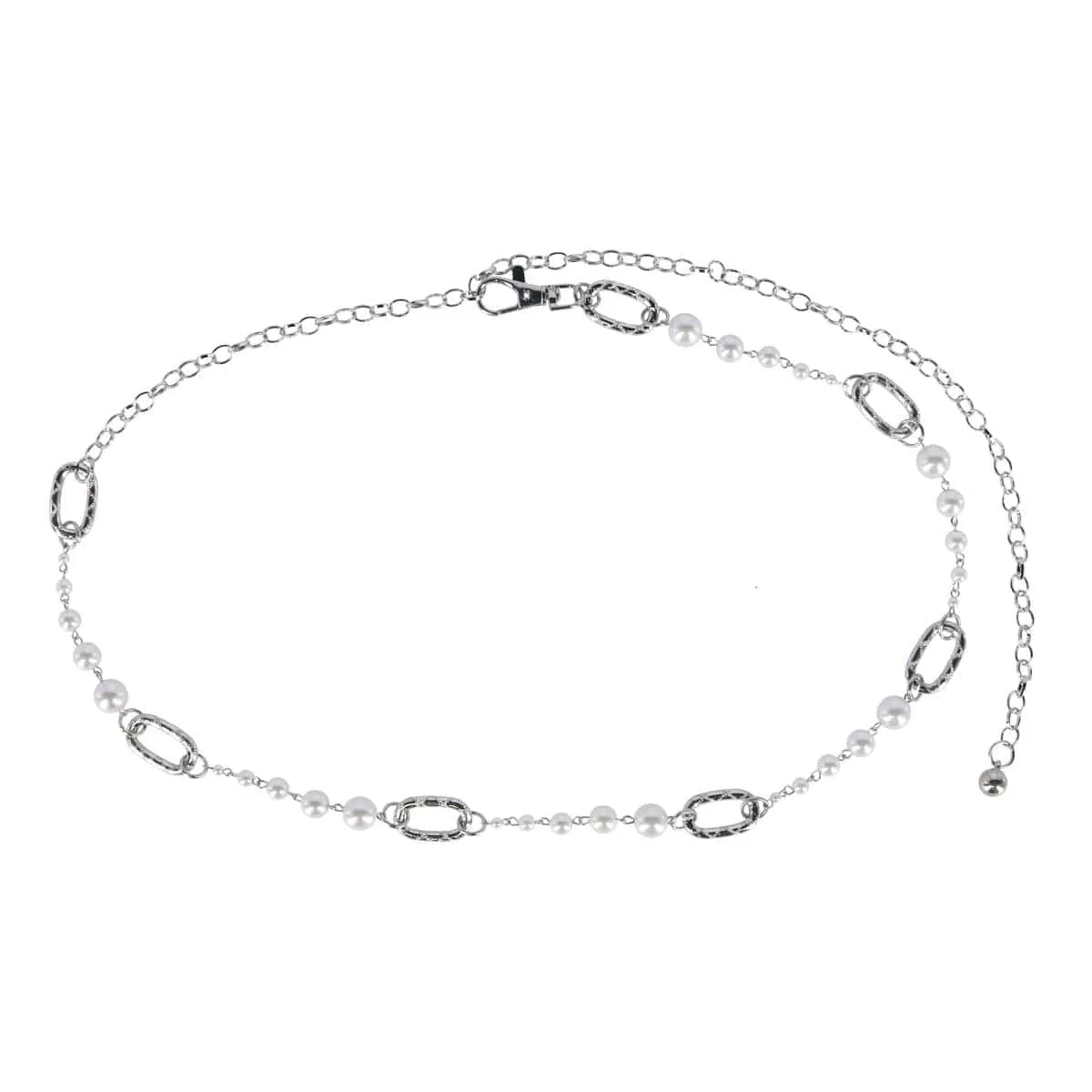 CTM® Women's Pearl Chain Link Belt