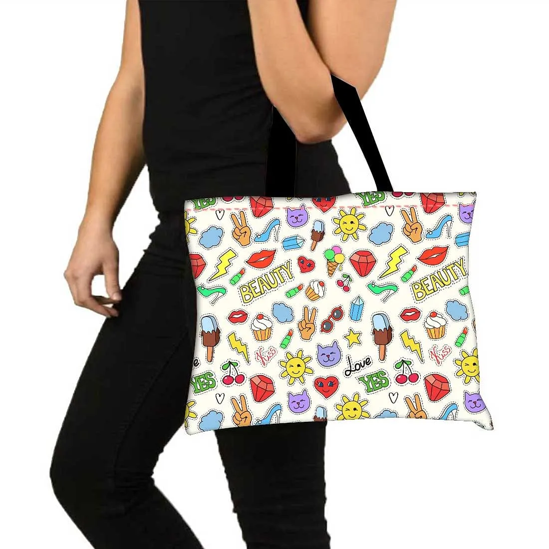 Designer Tote Bag With Zip Beach Gym Travel Bags -  Beauty Love