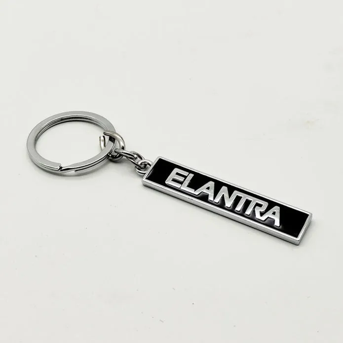 Elantra Metal Keychain Keyring - Black