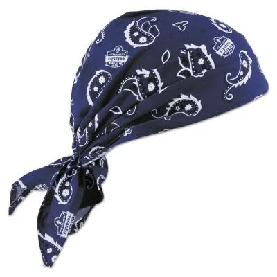 Ergodyne Chill-Its 6710CT Evaporative Cooling Triangle Hat w/ Cooling Towel, Navy Western, 12584