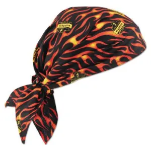 Ergodyne Chill-Its 6710CT Evaporative Cooling Triangle Hats w/ Cooling Towel, Flames, 12588