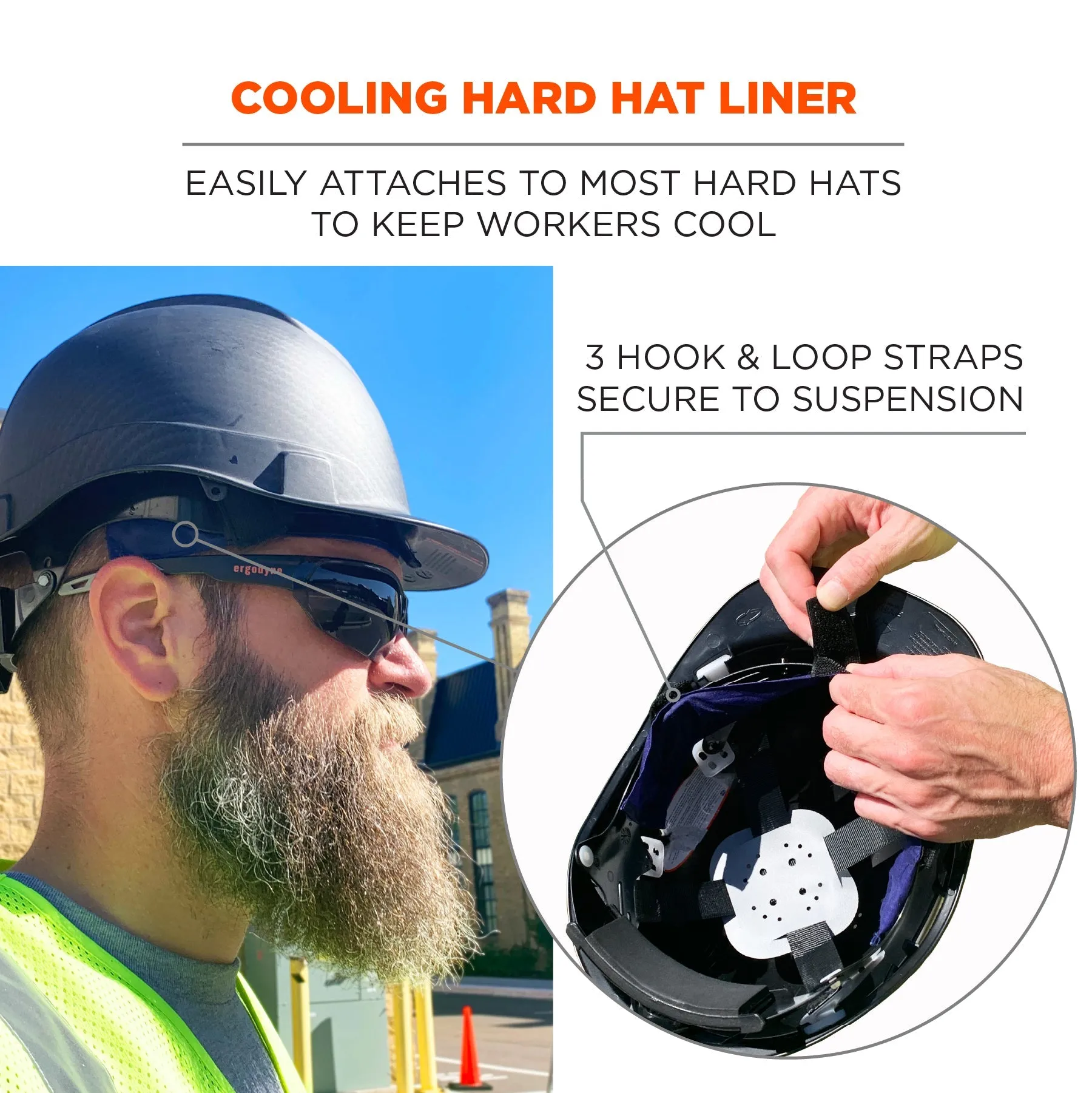 Ergodyne Chill-Its 6716 Evaporative Cooling Hard Hat Liner - Solid Blue