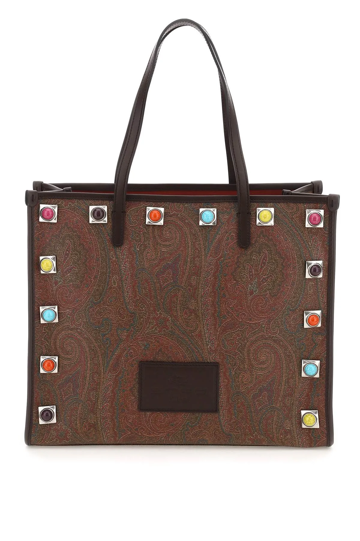 Etro paisley medium shopping bag with studs