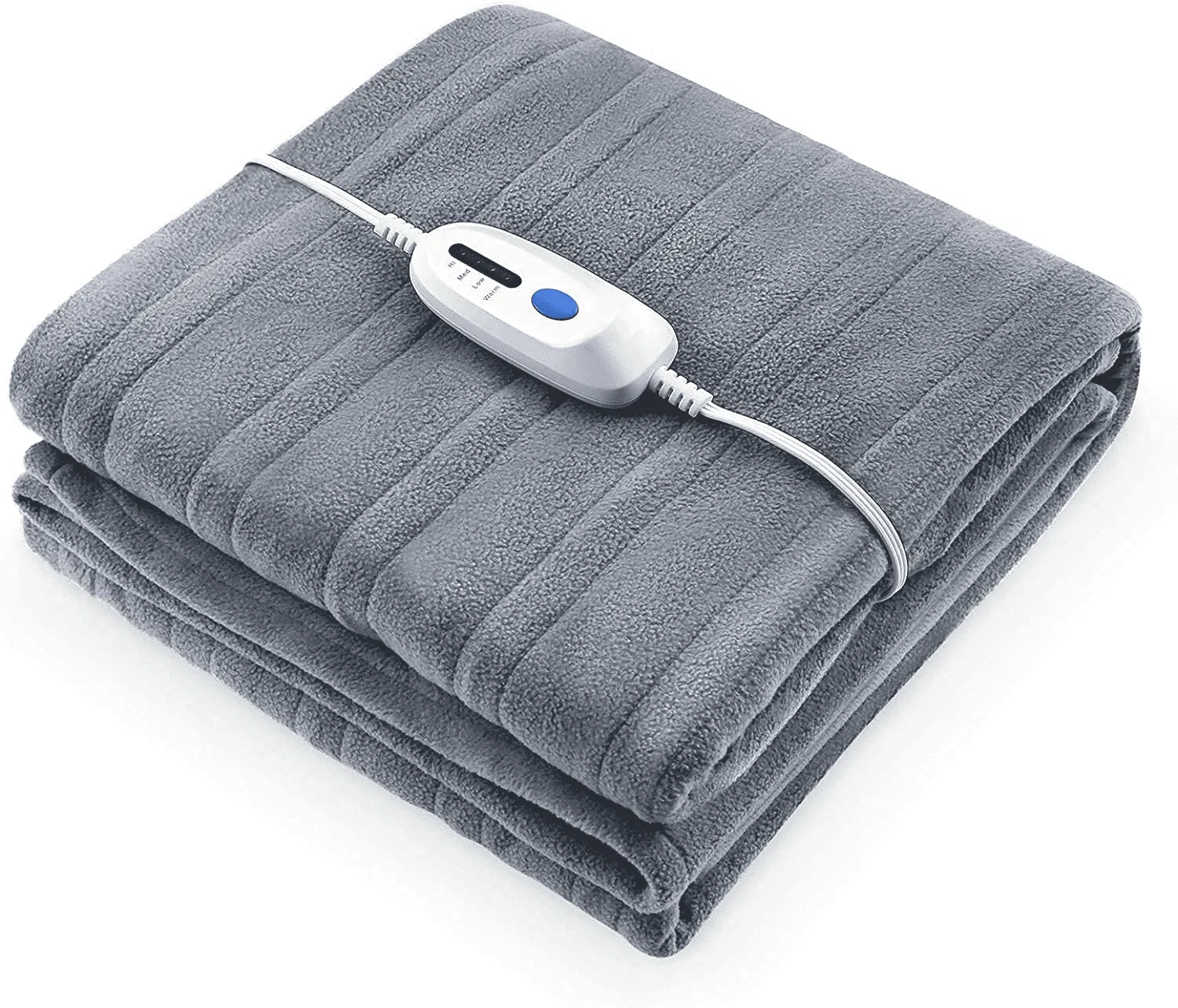 everyday Electric Heated Blanket 77" x 84" Full Size with 10H Auto-off & 4 Heating Levels, Polar Fleece, Gray