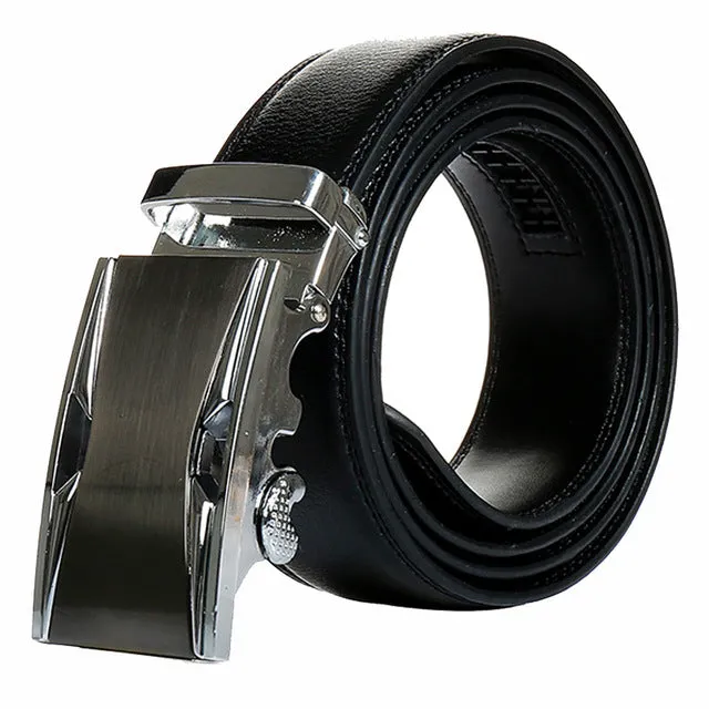 Famous Brand Belts For Men Cowskin Genuine Luxury Leather Men's Belts Strap Male Metal Automatic Buckle leather belt men 130CM