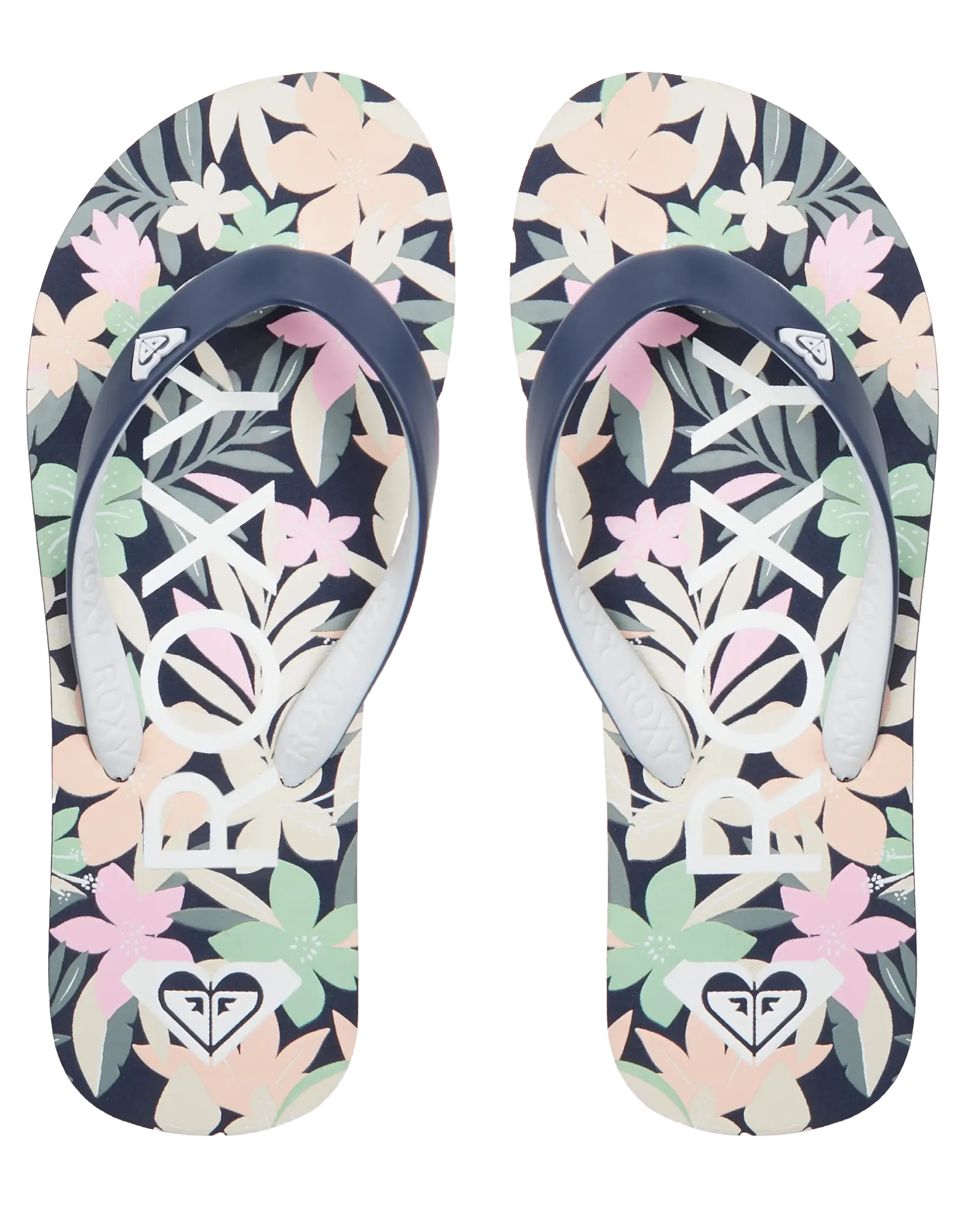 Girls Tahiti VII Flip Flops in Navy & Pink