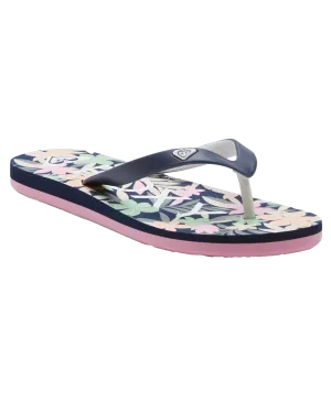 Girls Tahiti VII Flip Flops in Navy & Pink