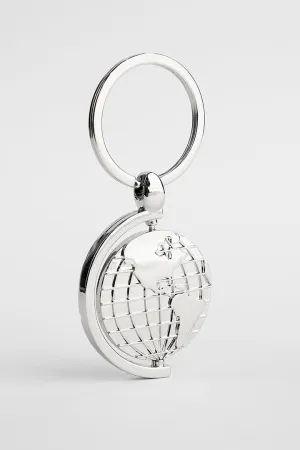 Globe Keychain - Silver