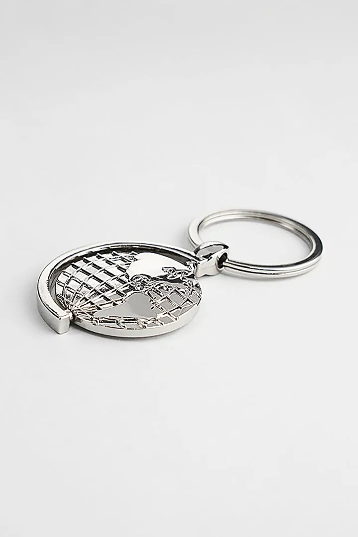 Globe Keychain - Silver