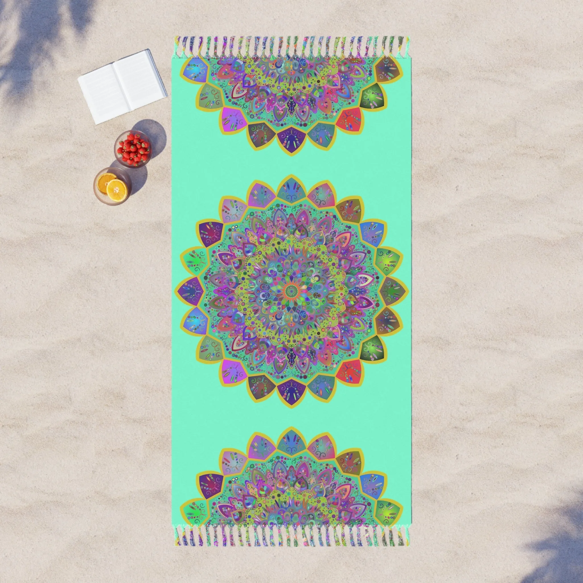 Handmade Mandala Beach Cloth - Aquamarine