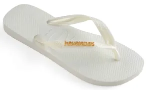 Havaianas Logo Meta In White Gold