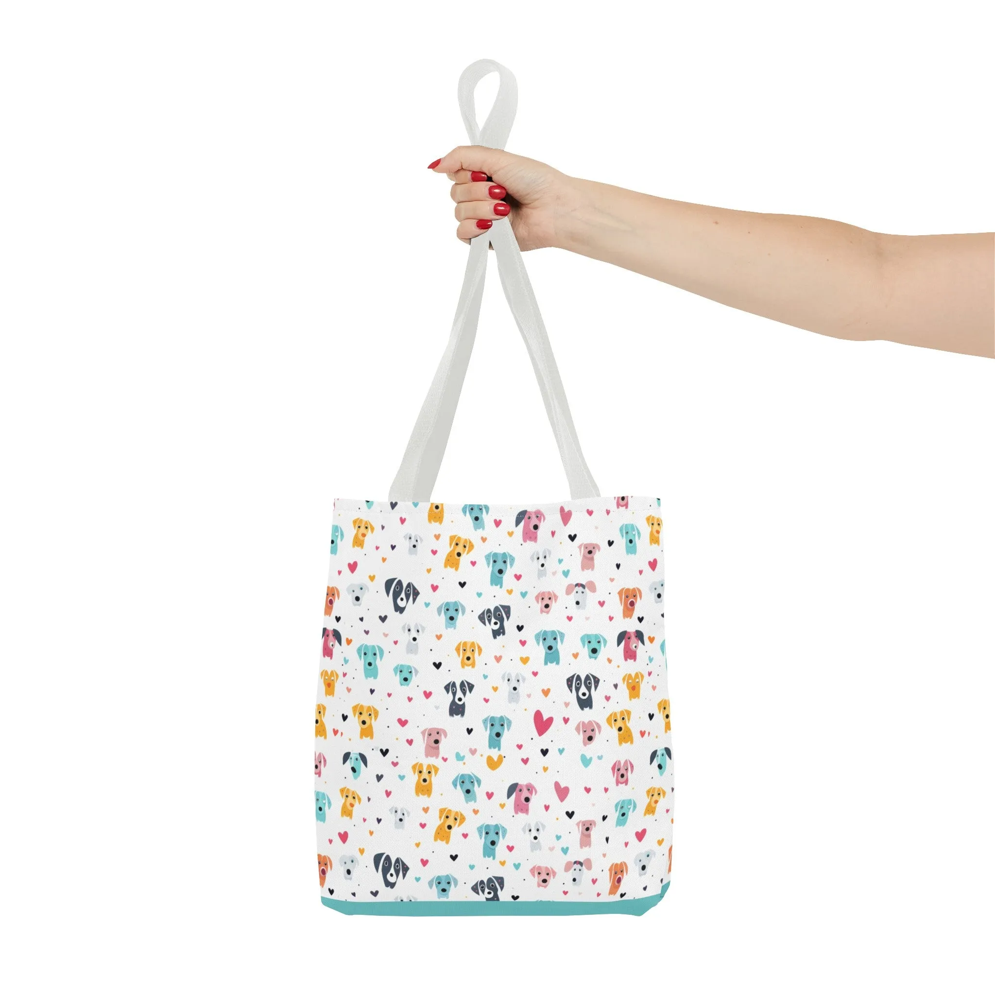 Hearts n' Pups Whimsical Dog Icon Themed Tote Bag