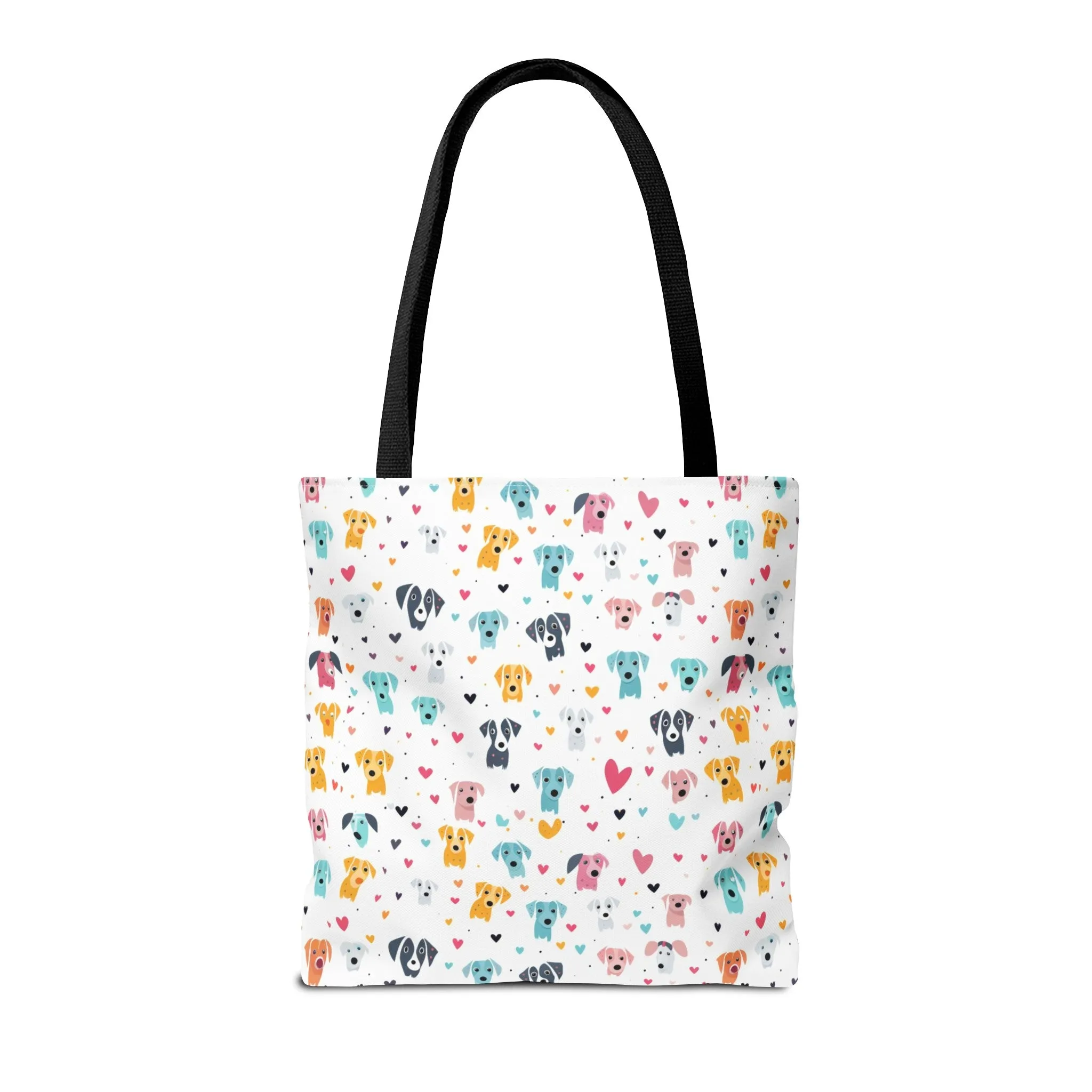 Hearts n' Pups Whimsical Dog Icon Themed Tote Bag