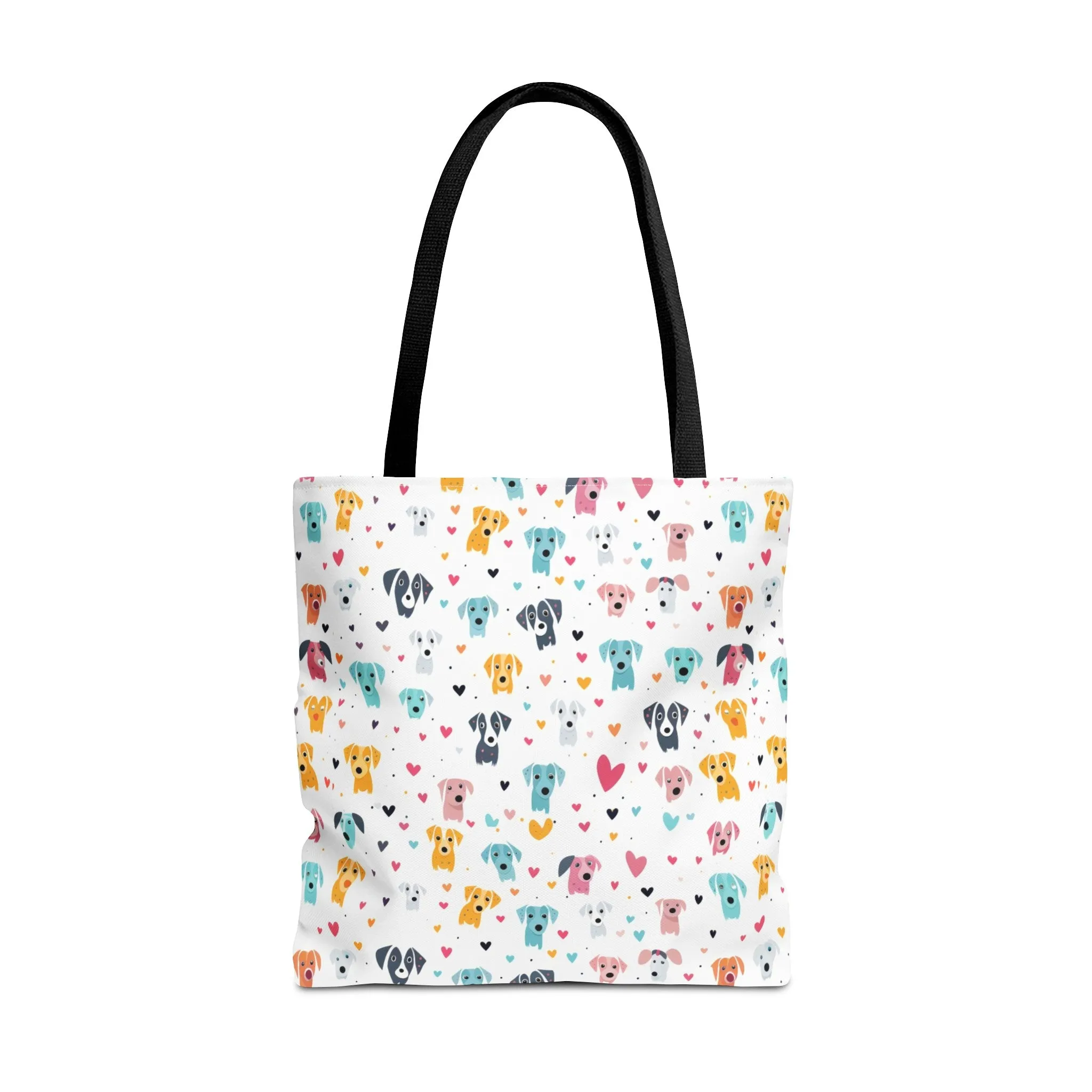 Hearts n' Pups Whimsical Dog Icon Themed Tote Bag