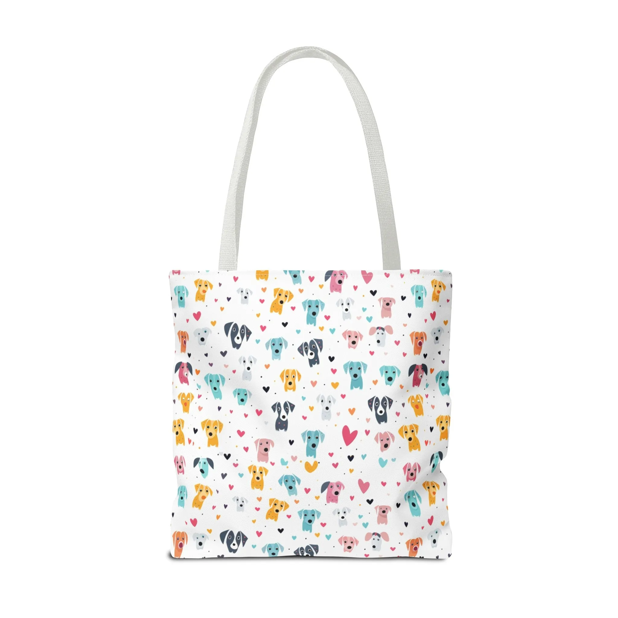 Hearts n' Pups Whimsical Dog Icon Themed Tote Bag