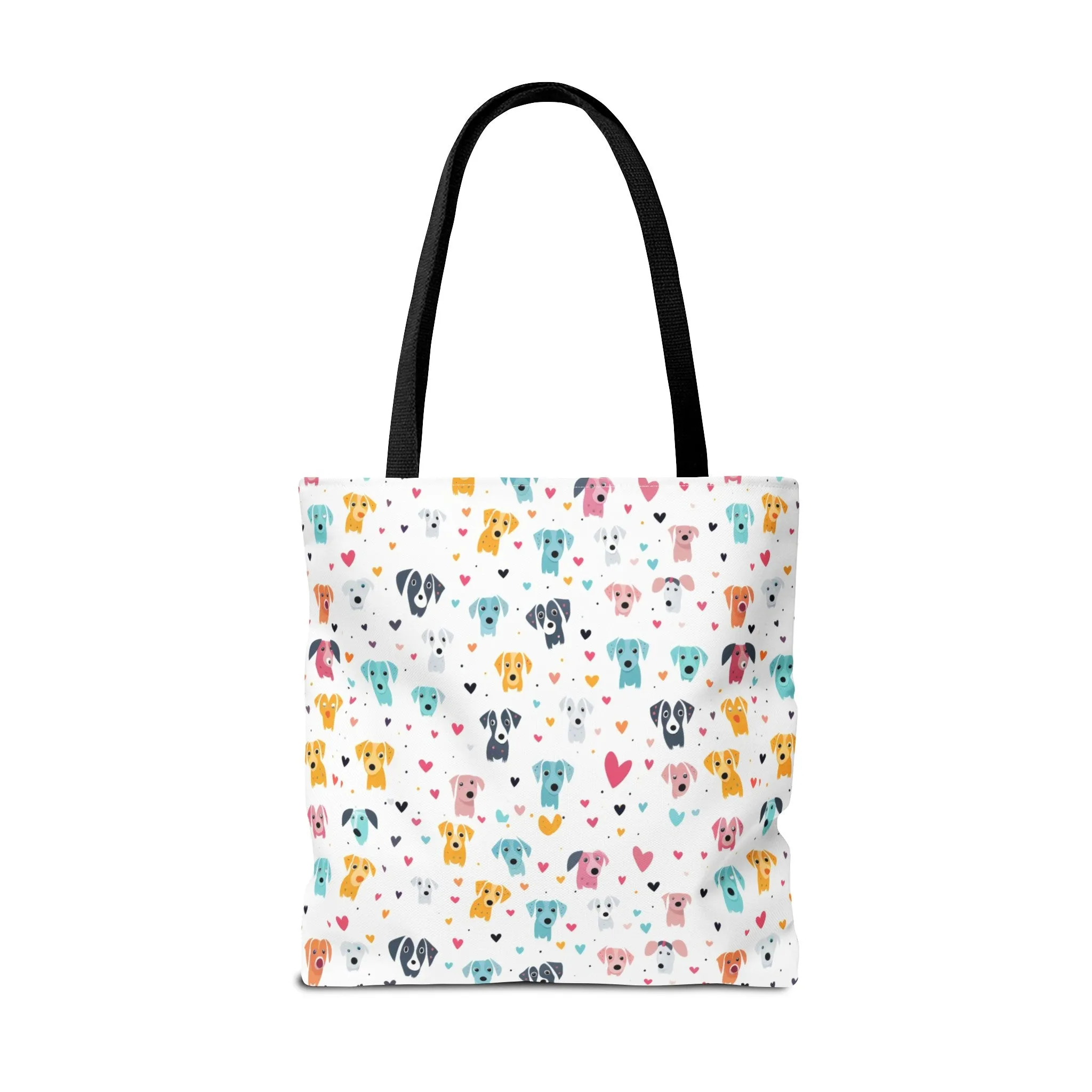 Hearts n' Pups Whimsical Dog Icon Themed Tote Bag