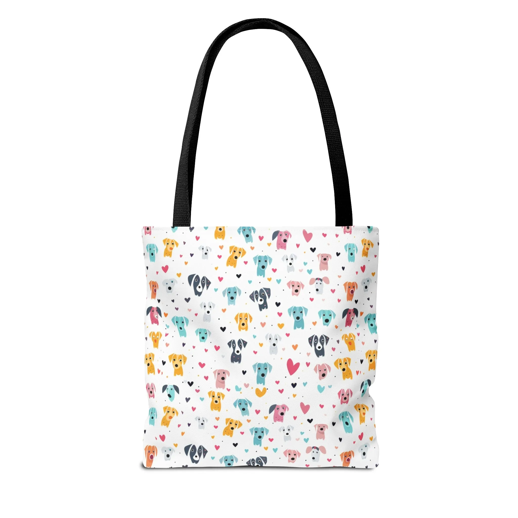 Hearts n' Pups Whimsical Dog Icon Themed Tote Bag