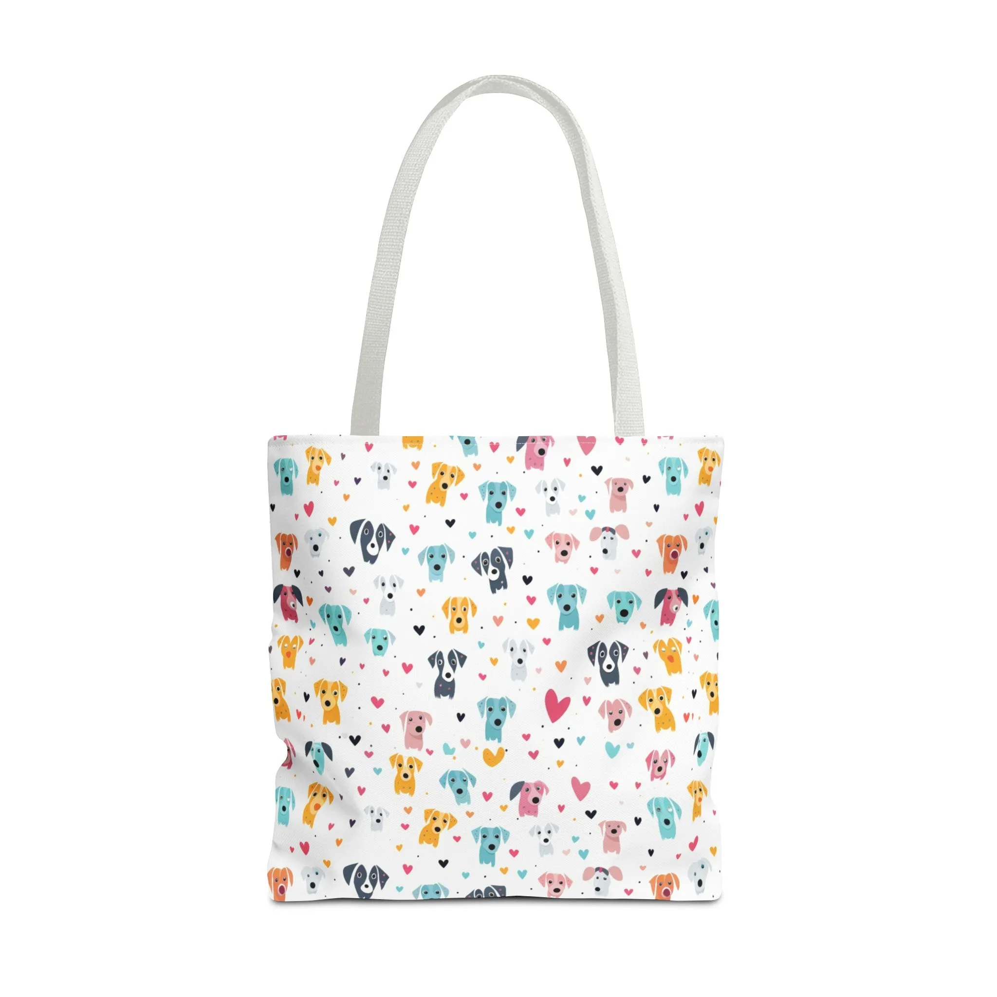 Hearts n' Pups Whimsical Dog Icon Themed Tote Bag