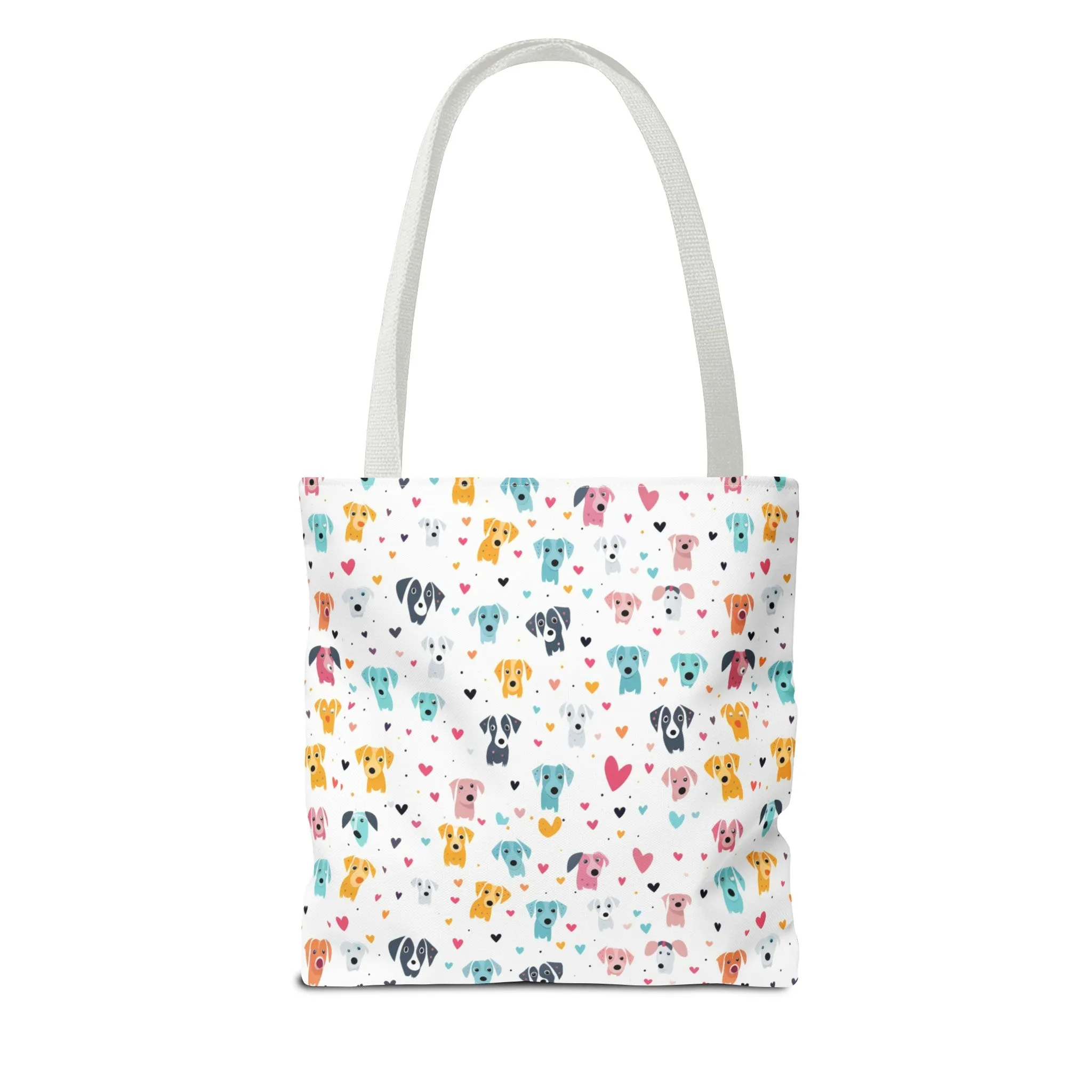 Hearts n' Pups Whimsical Dog Icon Themed Tote Bag